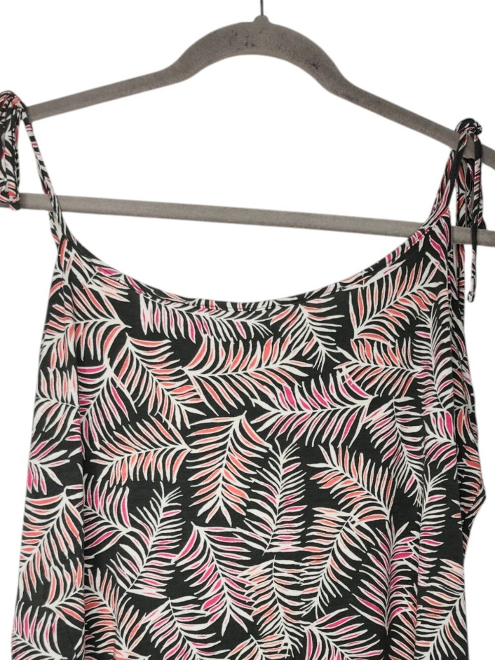 GAP Luxe Black Pink White Botanical Print Tie Strap Tank Top Plus Size XXL - Picture 3 of 5